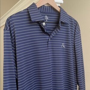 Rhoback - The Captain Stripe - Longsleeve Blue Polo Shirt